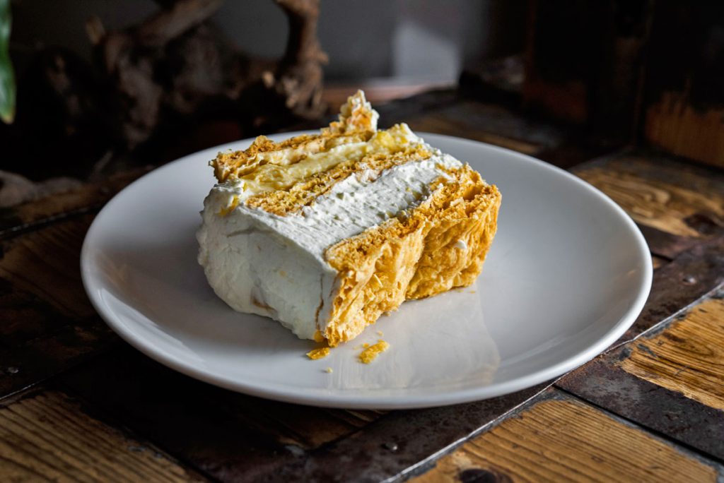 Milhoja de nata y crema en Restaurante El Buey Madrid
